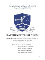 BÀI THUYẾT TRÌNH NHÓM chủ đề phân tích, chứng minh và vận dụng thực tiễn hiện nay không có gì quý hơn độc lập tự do 