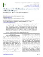 The impact of oil palm plantations on economic growth of batanghari regency 