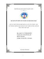 PHÂN TÍCH SỰ BIẾN ĐỔI CỦA CƠ CẤU XÃ HỘI - GIAI CẤP TRONG THỜI KỲ QUÁ ĐỘ LÊN CHỦ NGHĨA XÃ HỘI. LIÊN HỆ THỰC TIỄN VIỆT NAM