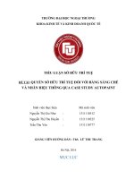 (Tiểu luận FTU) tiểu luận FTU quyền sở hữu trí tuệ đối với bằng sáng chế và nhãn hiệu thông qua case study autopaint 