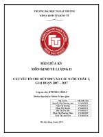 tiểu luận kinh tế lượng 2 các yếu tố thu hút FDI vào các nước châu á giai đoạn 2007 – 2017 