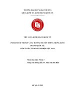 (Tiểu luận FTU) tiểu luận truyền thông trong kinh doanh quốc tế internet of things và xu hướng truyền thông trong kinh doanh quốc tế hàm ý với các DOANH NGHIỆP VIỆT NAM 