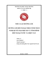 (Tiểu luận FTU) đường lối đối ngoại theo tinh thần nghị quyết đại hội XII và tình hình đối ngoại nước ta hiện nay 