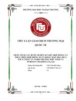 (Tiểu luận FTU) tiểu luận giao dịch thương mạigiao dịch thương mại quốc tế  (1 1920) 3  th s trần bích ngọc  PHÂN TÍCH các bước đi đến ký kết hợp ĐỒNG và THỰC HIỆN hợp ĐỒNG XUẤT KHẨU 