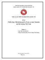 (Tiểu luận FTU) tiểu luận marketing quốc tế chiến lược marketing quốc tế của xe máy yamaha 