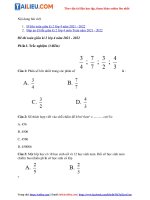 Tải Đề thi giữa học kì 2 lớp 4 môn Toán có đáp án năm 2021 - 2022 (Đề số 2)