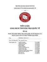 (Tiểu luận FTU) PHÂN TÍCH hợp ĐỒNG MUA bán QUỐC tế số NSL00613C1 NGÀY 04022019 và QUÁ TRÌNH GIAO DỊCH 
