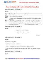 Tải Soạn Văn 6 Bài: Ôn tập cuối học kì 1 Tập 1 - Chân Trời Sáng Tạo