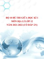 10 Bộ đề thi giữa học kì 1 môn địa lý lớp 12 năm 2021  2022 có đáp án