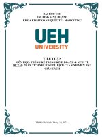Bài Dự Án thi kết thúc học phần THỐNG KÊ ỨNG DỤNG TRONG KINH TẾ VÀ KINH DOANH ĐỀ TÀI KHẢO SÁT XU HƯỚNG DU LỊCH SAU DỊCH COVID19