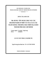 Mở rộng tín dụng đối với các doanh nghiệp nhỏ và vừa của các NHTM trên địa bàn TPHCM 