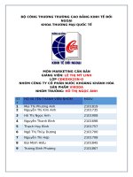 Tiểu luận môn marketing căn bản nước khoáng vikoda 