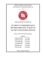 (Tiểu luận FTU) tác động của hiệp định VKFTA đến hoạt động đầu tư quốc tế tại việt nam giai đoạn 2016 2019 