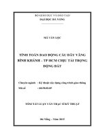 TÓM tắt LUẬN văn tính toán dao động cầu dây văng bình khánh   TP HCM chịu tải trọng động đất 