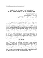 ẢNH HƯỞNG CỦA MỘT SỐ YẾU TỐ ĐẾN VIỆC SỬ DỤNG PHỤ PHẨM NÔNG NGHIỆP CHO GIA SÚC NHAI LẠI Ở QUẢNG NGÃI