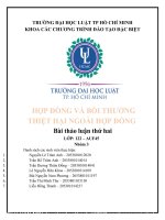 HỢP ĐỒNG và bồi THƯỜNG THIỆT hại NGOÀI hợp ĐỒNG bài thảo luận thứ hai vấn đề 1 CHẤP NHẬN đề NGHỊ GIAO kết hợp ĐỒNG 