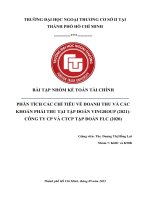 PHÂN TÍCH CÁC CHỈ TIÊU VỀ DOANH THU VÀ CÁC KHOẢN PHẢI THU TẠI TẬP ĐOÀN VINGROUP (2021)- CÔNG TY CP VÀ CTCP TẬP ĐOÀN FLC (2020)