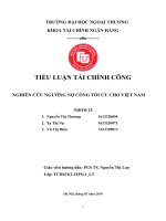 (Tiểu luận FTU) NGHIÊN cứu xây DỰNG NGƯỠNG nợ CÔNG tối ưu CHO VIỆT NAM 