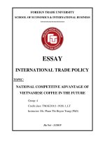 (Tiểu luận FTU) NATIONAL COMPETITIVE ADVANTAGE OF VIETNAMESE COFFEE IN THE FUTURE 
