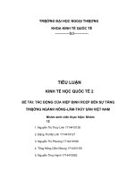 (Tiểu luận FTU) tác ĐỘNG của HIỆP ĐỊNH RCEP đến sự TĂNG TRƯỞNG NGÀNH NÔNG lâm THỦY sản VIỆT NAM 