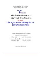 BÁO cáo kết THÚC học PHẦN lập trình trên windows tên đề tài xây DỰNG PHẦN mềm QUẢN lý TRƯỜNG mầm NON 