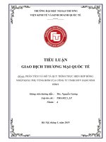 (Tiểu luận FTU) PHÂN TÍCH hợp ĐỒNG NHẬP KHẨU PHỤ TÙNG bơm p03 2 XƢỞNG PLKK 