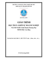 Giáo trình khởi sự doanh nghiệp Kinh doanh thương mại