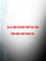 Bài 19 hình chữ nhật, hình thoi, hình bình hành, hình thang cân 