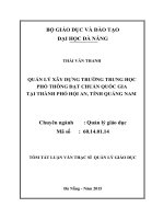 TÓM tắt LUẬN văn quản lý xây dựng trường trung học phổ thông đạt chuẩn quốc gia tại thành phố hội an, tỉnh quảng nam 