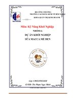 Tiểu luận môn kỹ năng khởi nghiệp dự án khởi nghiệp sữa macca mè đen 