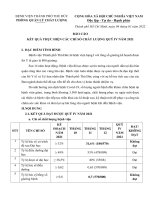 BỆNH VIỆN THÀNH PHỐ THỦ ĐỨC PHÒNG QUẢN LÝ CHẤT LƯỢNG BÁO CÁO KẾT QUẢ THỰC HIỆN CÁC CHỈ SỐ CHẤT LƯỢNG QUÝ IV NĂM 2021