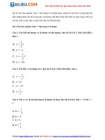 Tải Câu hỏi trắc nghiệm Toán 7: Đại lượng tỉ tệ thuận (có đáp án)