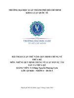 BÀI THẢO LUẬN THỨ năm QUY ĐỊNH CHUNG về THỪA kế môn NHỮNG QUY ĐỊNH CHUNG về LUẬT dân sự, tài sản và THỪA kế 