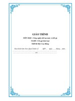 GIÁO TRÌNH MÔN HỌC Công nghệ chế tạo máy và đồ gá NGHỀ Cắt gọt kim loại TRÌNH ĐỘ Cao Đẳng