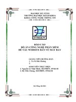 BÁO cáo đồ án CÔNG NGHỆ PHẦN mềm đề tài WEBSITE bán vé máy BAY 