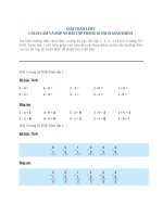 giai toan lop 1 cach lam va dap an bai tap trang 62 sach giao khoa 