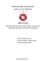 (Tiểu luận FTU) phát triển nguồn nhân lực chất lượng cao ở việt nam trong điều kiện cuộc cách mạng công nghiệp 4 0 