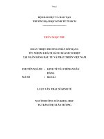 HOÀN THIỆN PHƯƠNG PHÁP xếp HẠNG tín NHIỆM KHÁCH HÀNG DOANH NGHIỆP tại NGÂN HÀNG đầu tư và PHÁT TRIỂN VIỆT NAM 