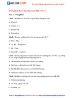 Tải 2 Bộ đề thi giữa kì 2 môn Địa lý lớp 7 năm 2022 - Phần 1 (Có đáp án)