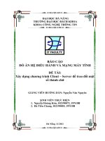 BÁO cáo đồ án hệ điều HÀNH và MẠNG máy TÍNH đề tài xây dựng chương trình client server để trao đổi một số thành chữ 