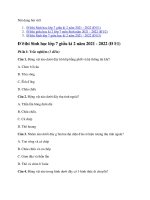 Tải Bộ 3 đề thi giữa học kì 2 lớp 7 môn Sinh năm 2021 - 2022 (có đáp án)