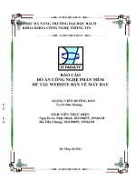 BÁO cáo đồ án CÔNG NGHỆ PHẦN mềm đề tài WEBSITE bán vé máy BAY 