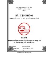 Pháp luật về quy hoạch đất, kế hoạch sử dụng đất và liên hệ thực tiễn ở việt nam