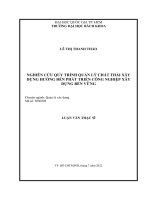 Nghiên cứu quy trình quản lý chất thải xây dựng hướng đến phát triển công nghiệp xây dựng bền vững  