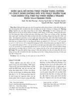 Hiệu quả bổ sung thực phẩm tăng cường vi chất dinh dưỡng đối với phát triển tâm vận động của trẻ tại thời điểm 3 tháng tuổi và 6 tháng tuổi