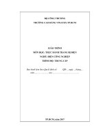Giáo trình Thực hành trang bị điện (Nghề: Điện công nghiệp – Trình độ Trung cấp) - Trường CĐ Kinh tế - Kỹ thuật Vinatex TP. HCM