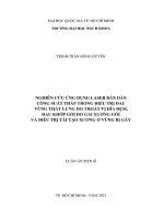 Nghiên cứu ứng dụng laser bán dẫn công suất thấp trong điều trị đau vùng thắt lưng do thoát vị đĩa đệm, đau khớp gối do gai xương gối và điều trị tái tạo xương ở vùng bị gãy  