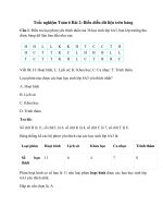 6 cau trac nghiem bieu dien du lieu tren bang chan troi sang tao co dap an toan 6 