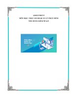 ASSIGNMENT MÔN HỌC: THỰC HÀNH QUẢN LÝ PHẦN MỀM  NHÀ HÀNG KHÁCH SẠN