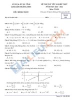 đề thi thử THPT quốc gia 2022 môn toán (có đáp án) cụm liên trường THPT hà tĩnh kèm hướng dẫn giải 